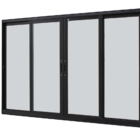 Janela De Correr Alumínio Preto 100x120 4 Folhas Sem Grade Ja