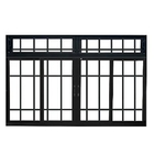 Janela De Correr Alumínio Preto 100x150 4 Folhas Com Bandeira