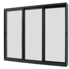 Janela De Correr Alumínio Preto 100x200 3 Folhas Móveis Sem G