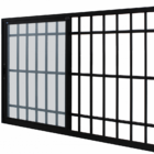 Janela De Correr Alumínio Preto 120x150 2 Folhas Móveis Com G