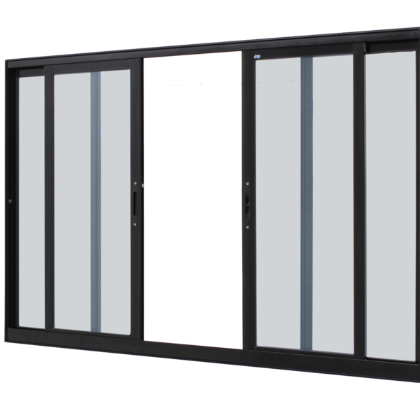 Janela De Correr Alumínio Preto 120x150 4 Folhas Sem Grade Ja