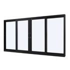 Janela De Correr Alumínio Preto 120x300x8cm 4 Folhas Sem Grad