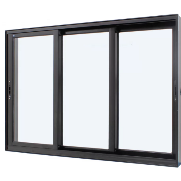 Janela De Correr Alumínio Preto 3 Folhas Móveis 100x200x11,8c