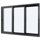 Janela De Correr Alumínio Preto 3 Folhas Móveis 60x240x11,8cm