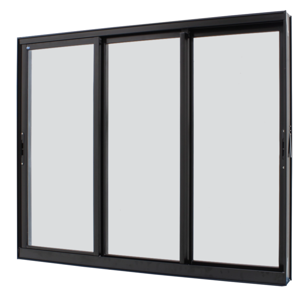 Janela De Correr Alumínio Preto 60x120 3 Folhas Móveis Sem Gr