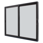 Janela De Correr Alumínio Preto 60x150 2 Folhas Móveis Sem Gr