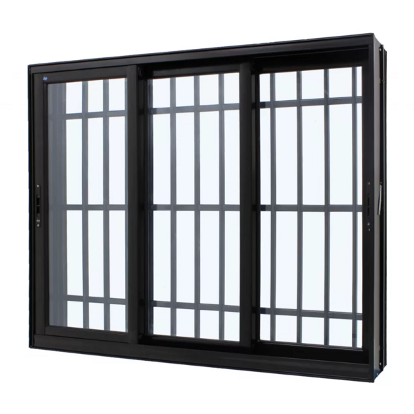 Janela De Correr Alumínio Preto 60x150x16cm 3 Folhas Móveis C