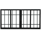 Janela De Correr Alumínio Preto 60x200x12,2cm 4 Folhas Com Gr