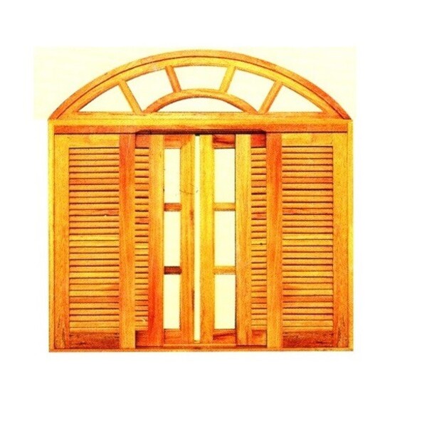 Janela De Correr Colonial Tripla - Madeira Maciça - Angelim M