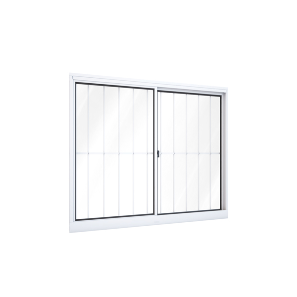 Janela de Correr Lateral 2 Folhas com Grade 100x100 Riobras Aluminio Ullian