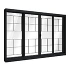 Janela De Correr De Aço 100 X 120 X 12 Cm Preto 4 Folhas Grad