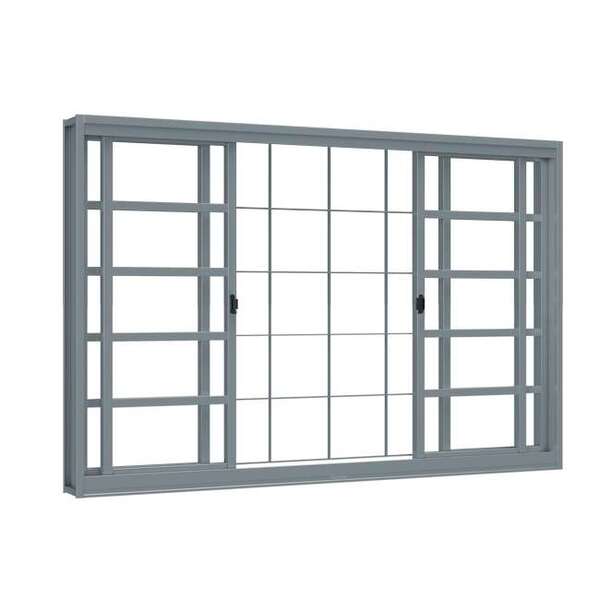 Janela De Correr De Aço 100 X 150 X 12 Cm 4 Folhas Grade Quad