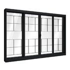 Janela De Correr De Aço 100 X 200 X 12 Cm Preto 4 Folhas Grad