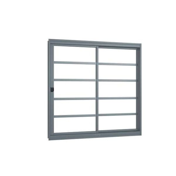 Janela De Correr De Aço 120 X 120 X 12 Cm 2 Folhas Esquerda R