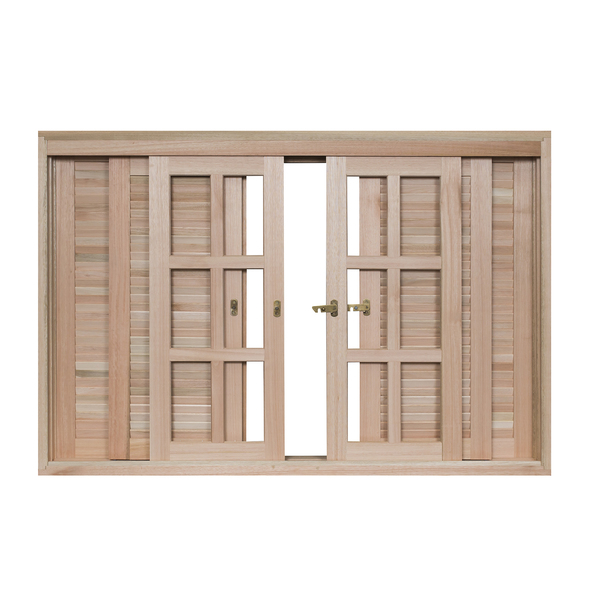 Janela de Correr de Eucalipto Natural 1,00x1,50m Rondosul