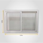 Janela De Correr De Pvc 2 Folhas Com Vidro Simples Fecho Cara