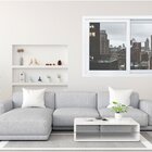 Janela De Correr De Pvc 2 Folhas Com Vidro Simples Fecho Cara