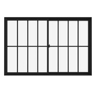 Janela de Correr 2 Folhas Alumínio Pintado Preto Linha Slim com Grade Vertical e Vidro Liso Incolor 1,00x1,50m Líder