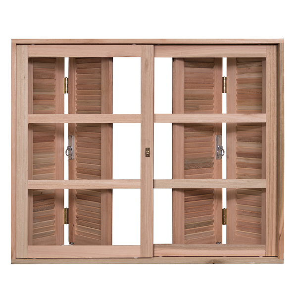 Janela Veneziana de Correr e Sanfonado Madeira Eucalipto EWK 270 1,00x1,20m Rondosul