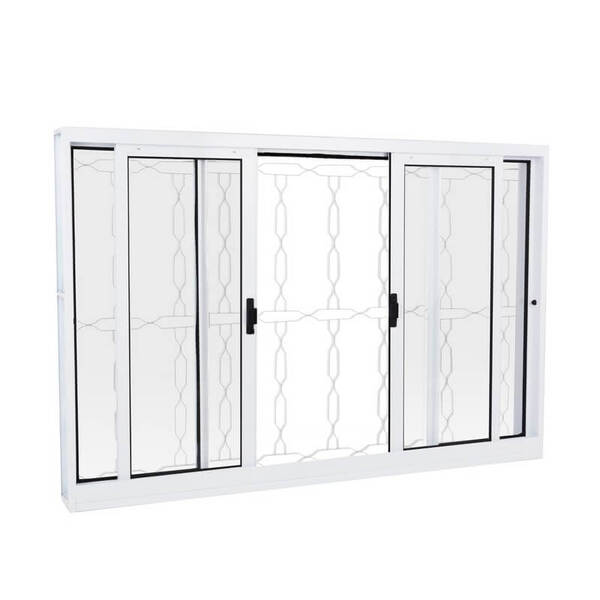 Janela De Correr Em Aço 100 X 120 X 14 Cm 4 Folhas Grade Elo
