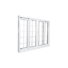 Janela De Correr Em Aço Branco 100x150x12 Cm 4 Folhas Grade Q