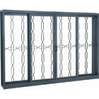 Janela De Correr Em Aço Grade Elo 100x120 Cm 4 Folhas Cinza B