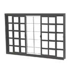 Janela De Correr Em Aço Primer 100x150x12 Cm 4 Folhas Grade Q