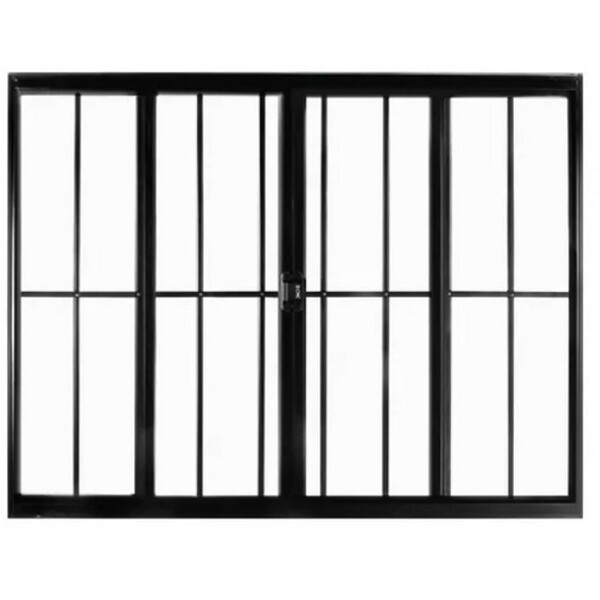 Janela De Correr Em Alumínio 100 X 100 X 8 Cm Grade 4 Folhas