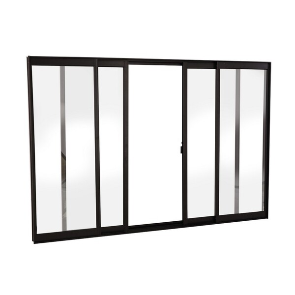 Janela De Correr Em Alumínio 100 X 140 X 6 Cm 4 Folhas Preto