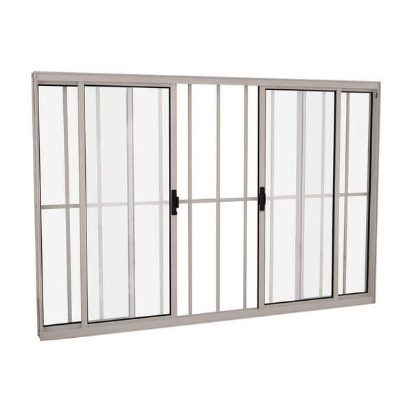 Janela De Correr Em Alumínio 100 X 150 X 8 Cm Grade 4 Folhas