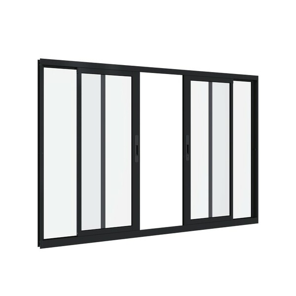 Janela De Correr Em Alumínio 100x150 Cm 4 Folhas Preta Alumif