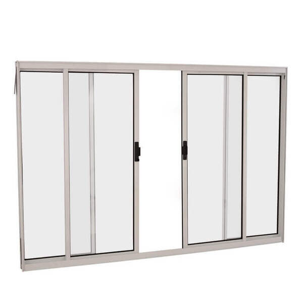 Janela De Correr Em Alumínio 120 X 150 X 6 Cm 4 Folhas Branco Básica ...