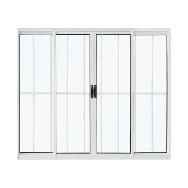 Janela De Correr Em Alumínio Branco 100x150x7 Cm 4 Folhas Com