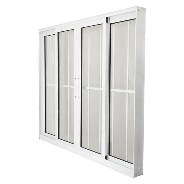 Janela De Correr Em Alumínio Branco 120x200x10 Cm 4 Folhas Co