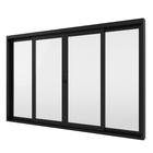 Janela Em Aluminio Preto Com 4 Folhas De Correr