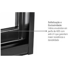 Janela De Correr Grade Quadriculada Black Em Aço 120 X 200 X