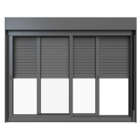 Janela de Correr 2 Folhas Alumínio Cinza com Persiana Blackout e Vidro Comum Transparente 1,20x1,50m Linha Vivace Artens