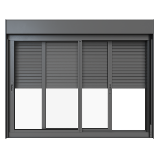 Janela de Correr 2 Folhas Alumínio Cinza com Persiana Blackout e Vidro Comum Transparente 1,20x1,50m Linha Vivace Artens