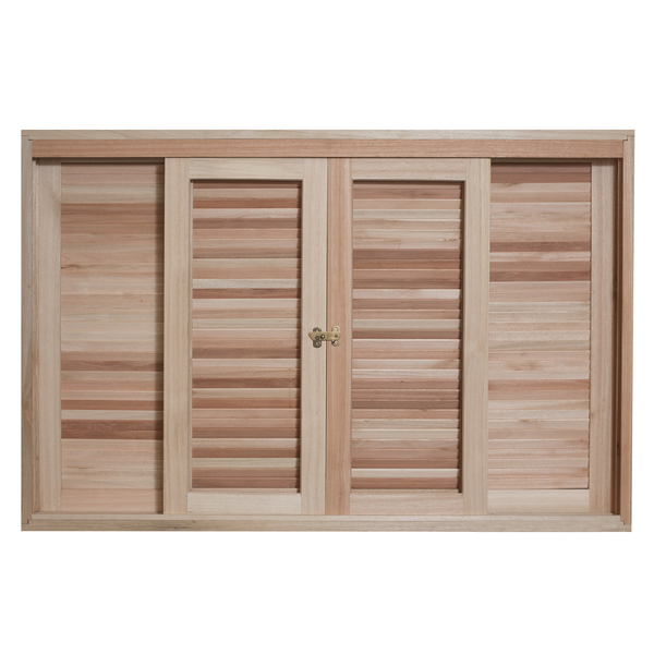 Janela Veneziana de Correr Madeira Eucalipto EWK 362 1,20x1,20m Rondosul