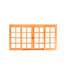 Janela De Correr Quadriculada 80cm Reta 4 Folhas Em Madeira M