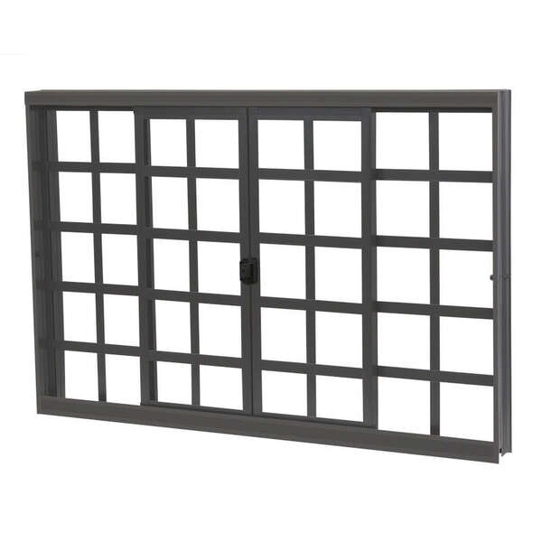 Janela De Correr Quadriculada Em Aço Primer 100x150x7 Cm 4 Fo