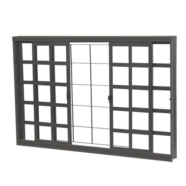 Janela De Correr Quadriculado Em Aço Primer 100x120x14 Cm 4 F