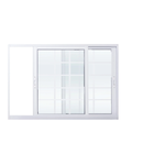 Janela de Correr 2 Folhas Quadriculado Alumínio Pintado Branco Linha Palace 1,00x1,50m Líder