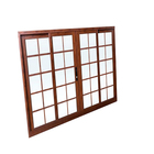 Janela de Correr 4 Folhas Alumínio Pintado Amadeirado Linha Palace com Grade e Vidro Comum Incolor 1,00x2,00m Líder