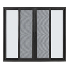 Janela de Correr 4 Folhas Alumínio Pintado Preto com Tela Mosquiteira Sob Medida Linha 25 OGB Esquadrias