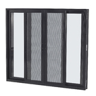 Janela de Correr 4 Folhas Alumínio Pintado Preto com Tela Mosquiteira Sob Medida Linha 25 OGB Esquadrias