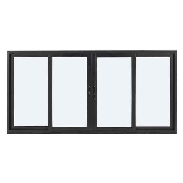 Janela de Correr 4 Folhas Alumínio Pintado Preto Sob Medida Linha 25 OGB Esquadrias