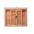 Janela De Madeira Correr 100x140cm 6 Folhas Quadriculada Requ