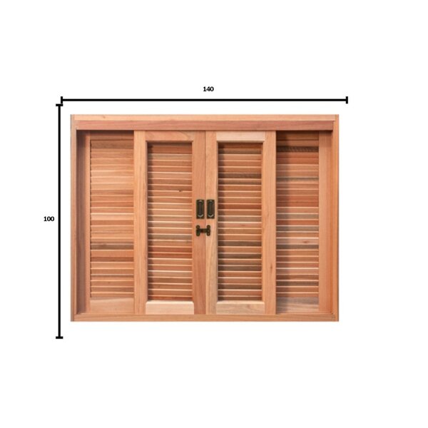 Janela De Madeira Correr 100x140cm 6 Folhas Requadro Esel