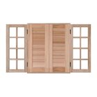 Janela De Madeira De Abrir 100x120cm 4 Folhas Rodam  Eucalipto